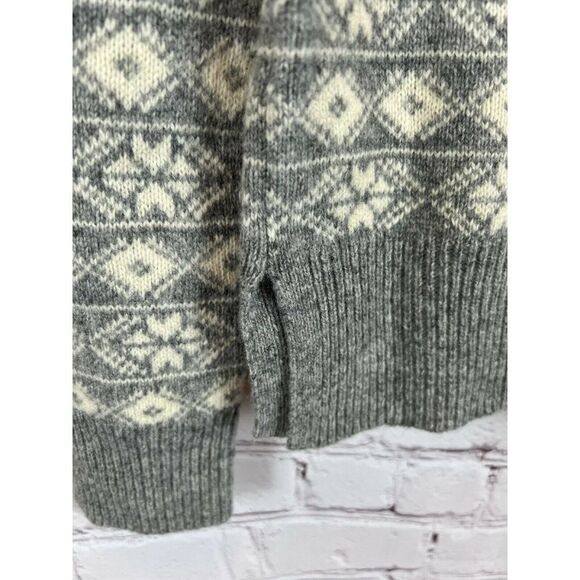 GAP lambs wool blend gray white aztec southwestern sweater pullover top size XS - Picture 4 of 7